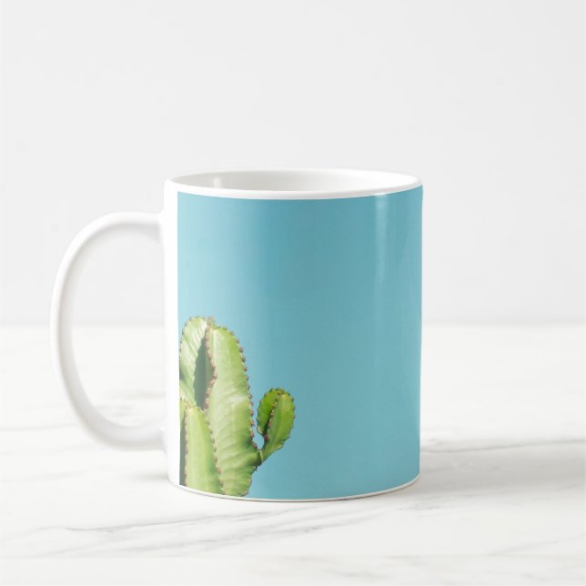 Green cactus plant coffee mug (Left)