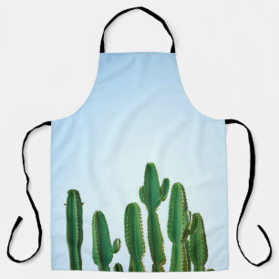 Green cactus plant in white background apron