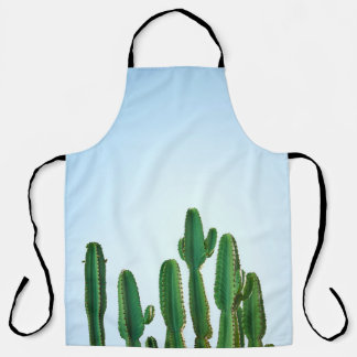 Green cactus plant in white background apron