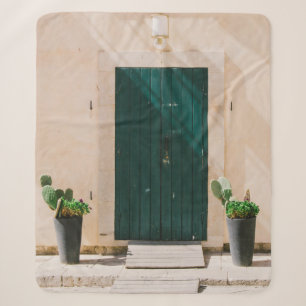 GREEN CACTUS PLANT NEAR GREEN DOOR SHERPA BLANKET