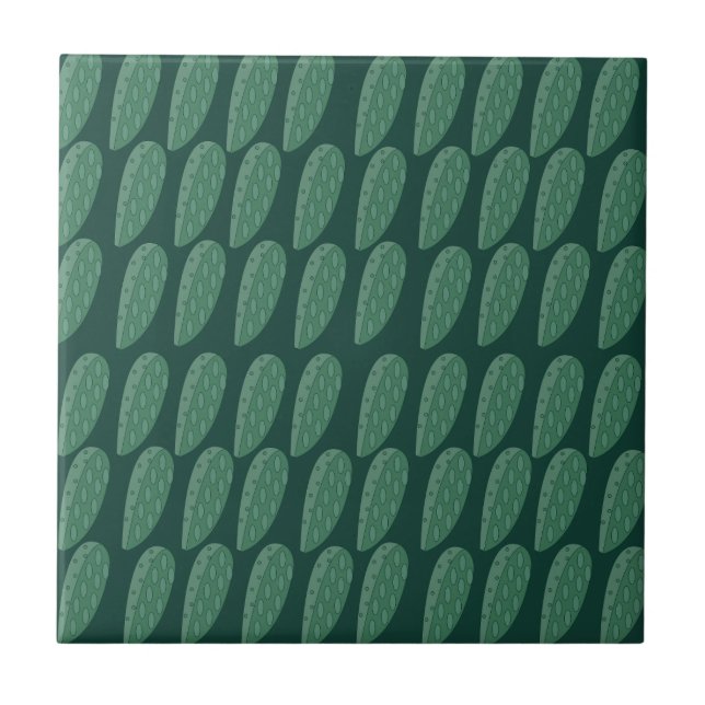 Green Cactus Plant  Tile (Front)
