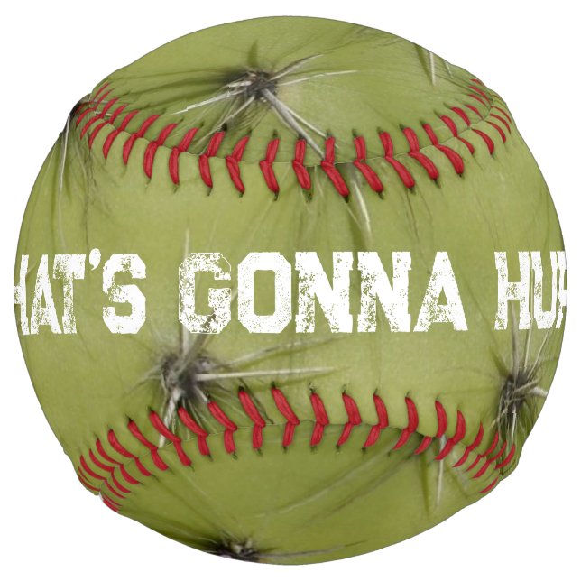 Green cactus pricks funny softball sports gift (Back)