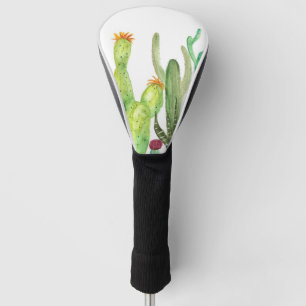 Green cactus succulent desert watercolor Cacti Golf Head Cover