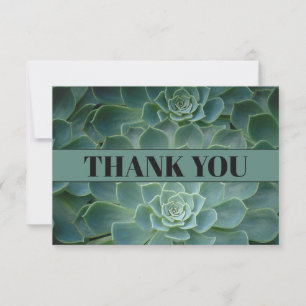 Green Cactus / Succulents Thank You Card