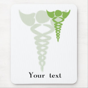 green caduceus medical gifts mouse mat