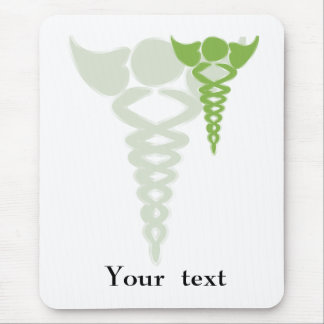 green caduceus medical gifts mouse mat