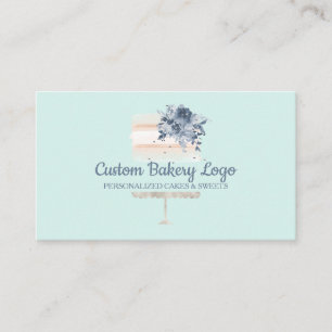 Green Cake Party Bakery Business Card