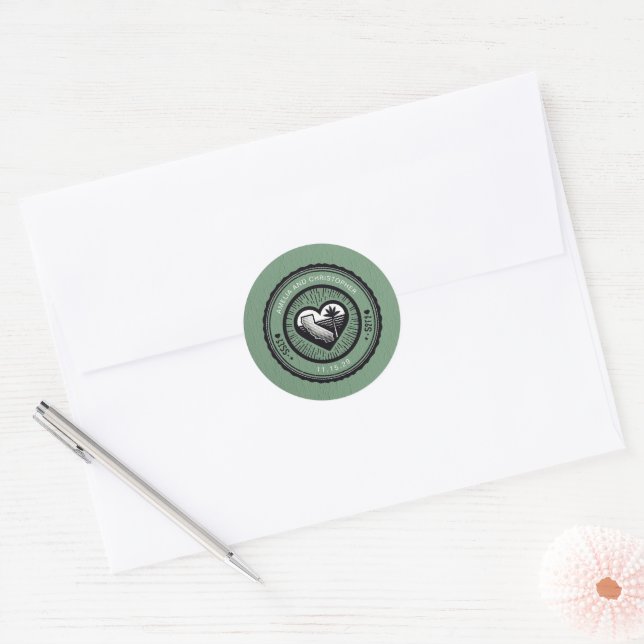 Green California Passport Classic Round Sticker (Envelope)