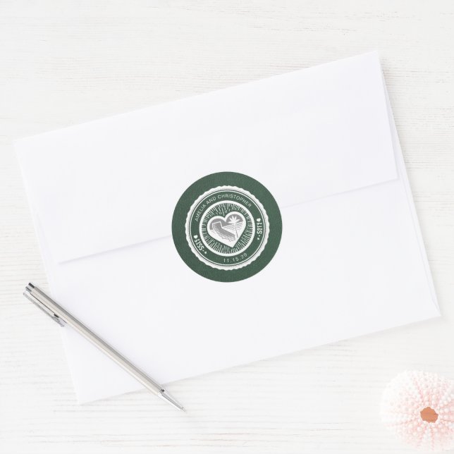 Green California Passport Classic Round Sticker (Envelope)