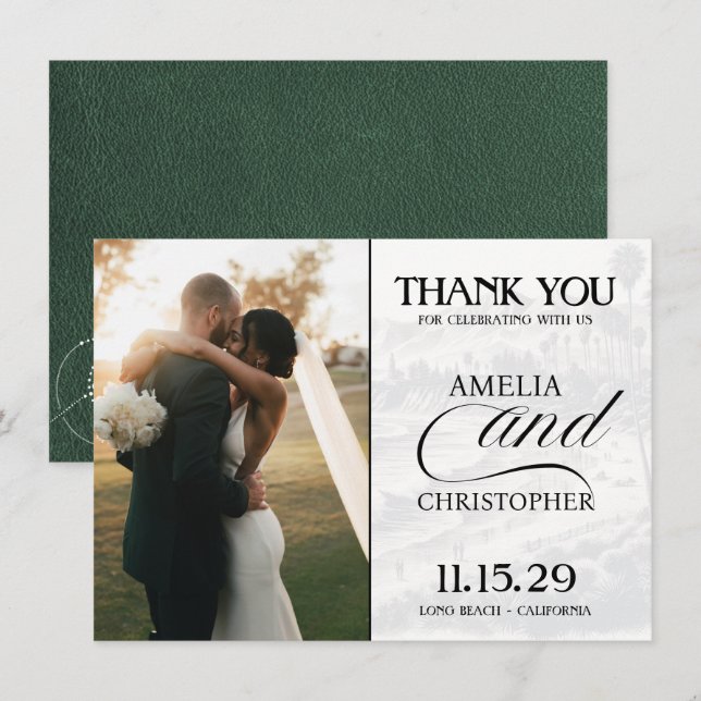 Green California Passport Thank You Card (Front/Back)