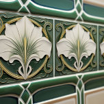 Green Calla Lily Backsplash Repro Art Nouveau Tile<br><div class="desc">Welcome to CreaTile! Here you will find handmade tile designs that I have personally crafted and vintage ceramic and porcelain clay tiles, whether stained or natural. I love to design tile and ceramic products, hoping to give you a way to transform your home into something you enjoy visiting again and...</div>