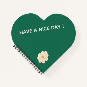 Green Camellia Heart Cute Aesthetic Journal