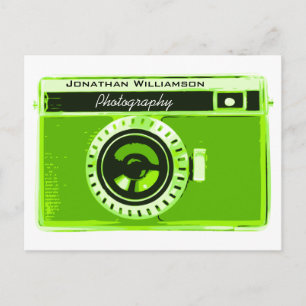 Green Camera Photography Business Postcard