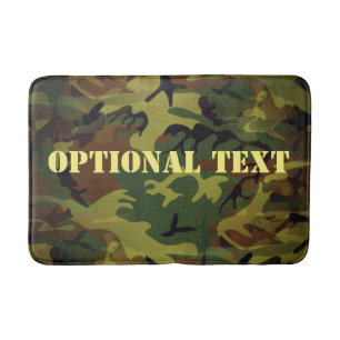 Green Cammo Bath Mat