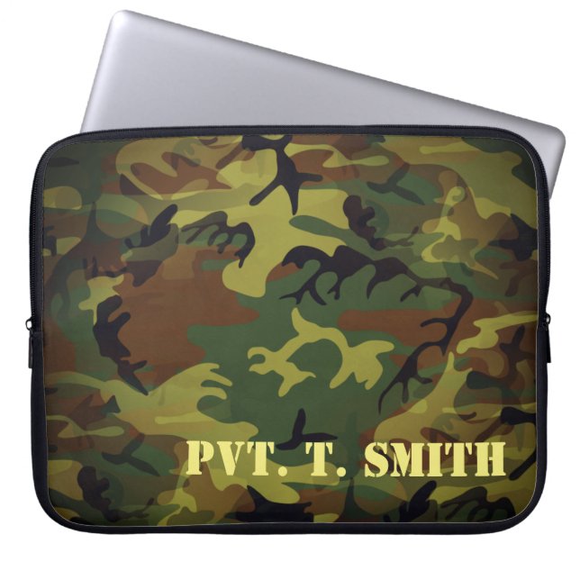 Green Cammo Laptop Sleeve (Front)