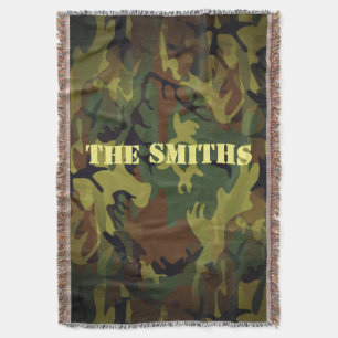 Green Cammo Throw Blanket