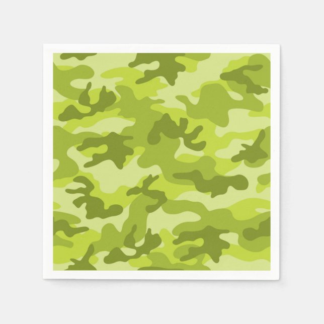 Green Camo Adventure Fun Colourful Sports Boot Cam Napkin (Front)
