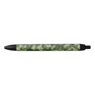 Green Camo Black Ink Pen