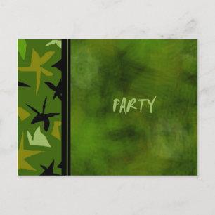 Green Camo Boys Birthday Party Invitation