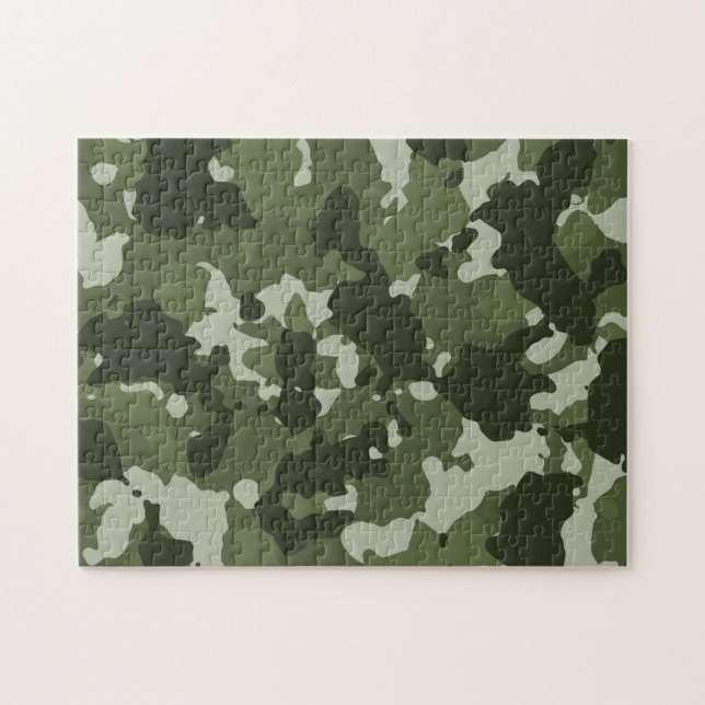 Green Camo Camouflage Military Jigsaw Puzzle (Horizontal)
