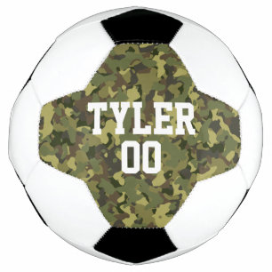 Green Camo Custom Name and Sports Number Football