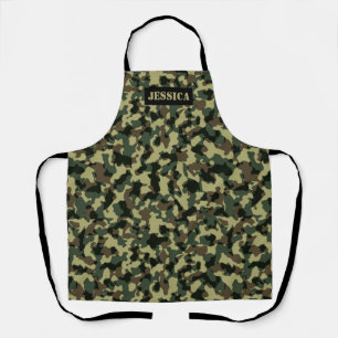 Green Camo Custom Name Apron