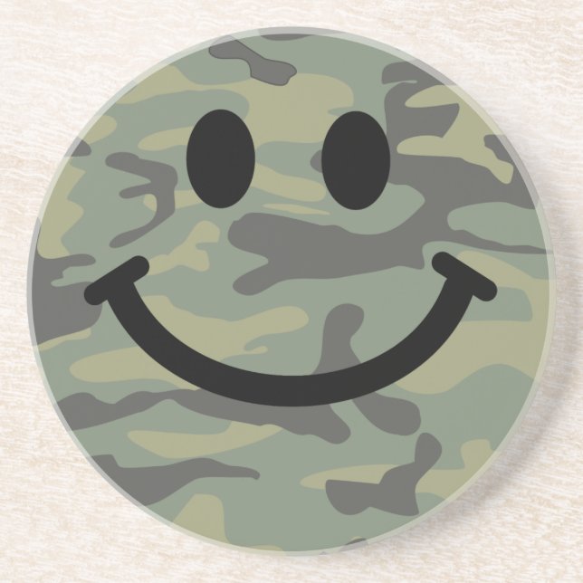 Green Camo Face Coaster (Front)