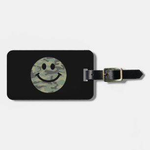 Green Camo Face Luggage Tag