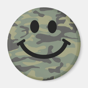 Green Camo Face Magnet