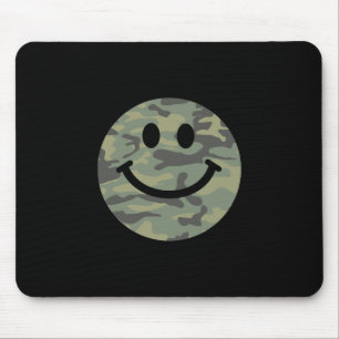 Green Camo Face Mouse Mat