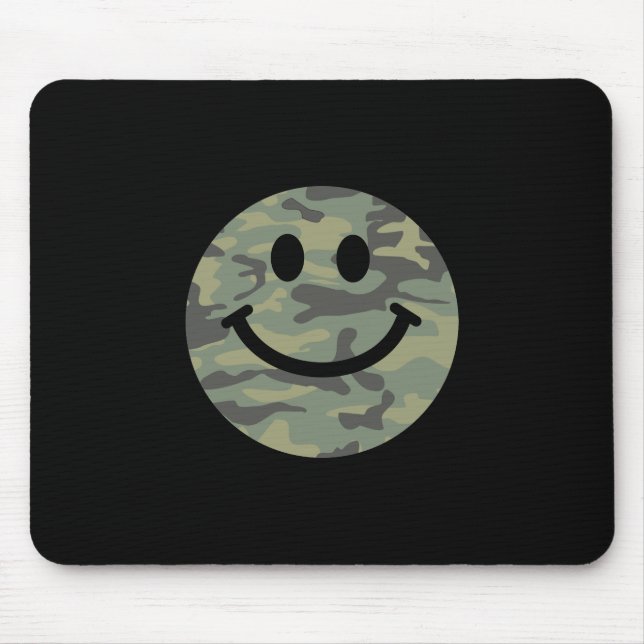 Green Camo Face Mouse Mat (Front)