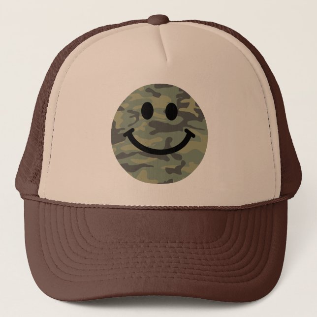 Green Camo Face Trucker Hat (Front)