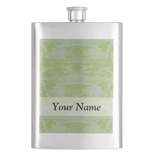 Green camo hip flask (Front)