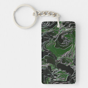 Green Camo Key Ring