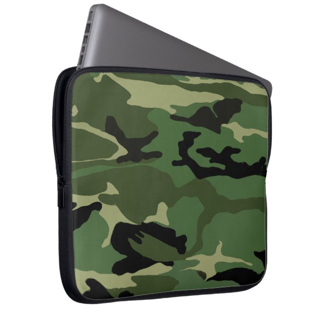Green Camo Laptop Sleeve (Front Right)