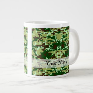 Green camo large coffee mug