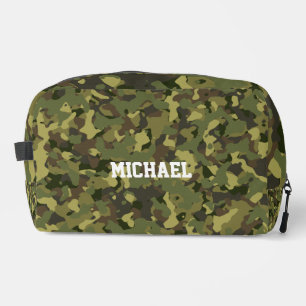 Green Camo Name Men's Toiletry Cool Name Travel Dopp Kit