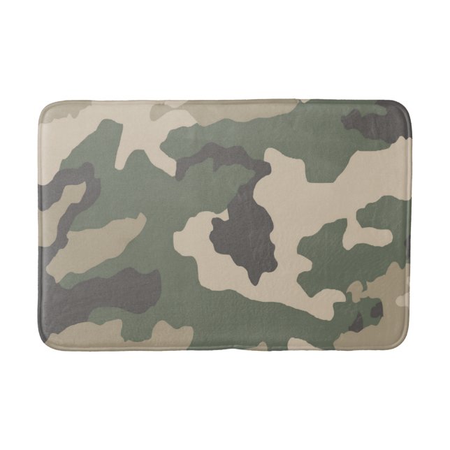 Green Camo Pattern Bath Mat (Front)