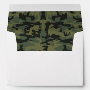 Green camo pattern envelope