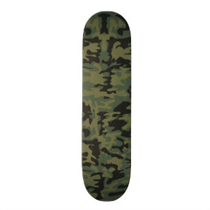 Green camo pattern skateboard