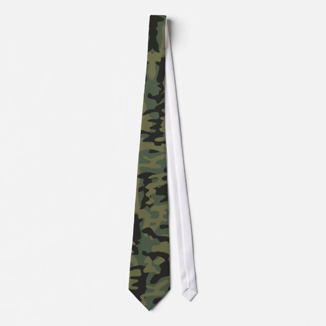 Green camo pattern tie (Front)