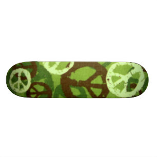Green Camo/Peace Signs Skateboard