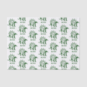 Green Camo Stegosaurus Spiked Dinosaur Tissue Paper