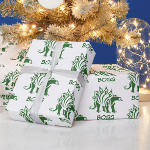 Green Camo Stegosaurus Spiked  Dinosaur  Wrapping Paper