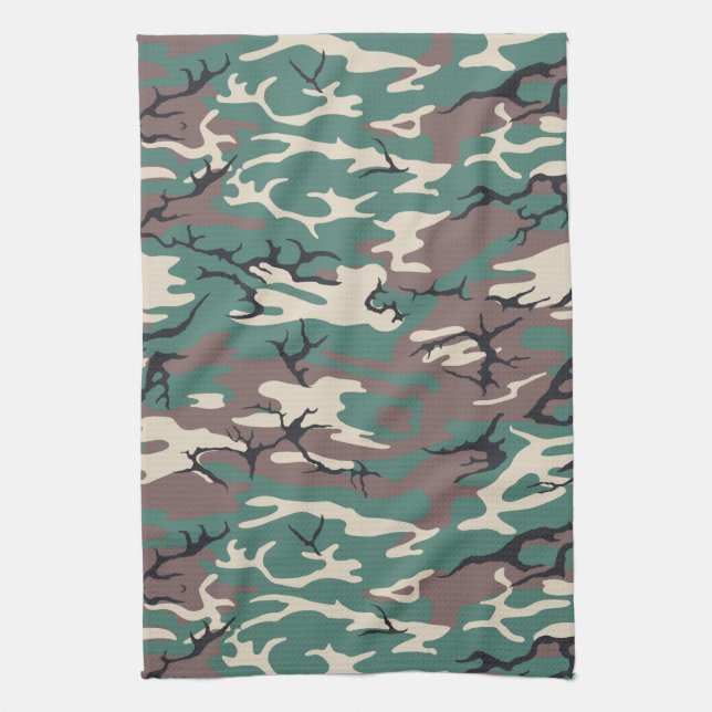 Green Camo Tea Towel (Vertical)