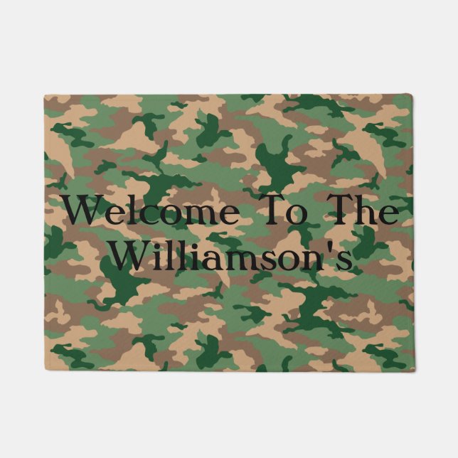 Green Camo Welcome Doormat (Front)