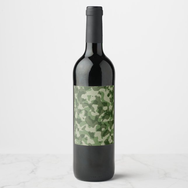 Green Camo Wine Label (Front)