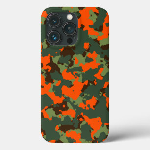 Green Camo with Safety Blaze Orange iPhone 13 Pro Case