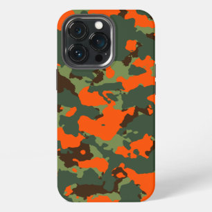 Green Camo with Safety Blaze Orange iPhone 13 Pro Case