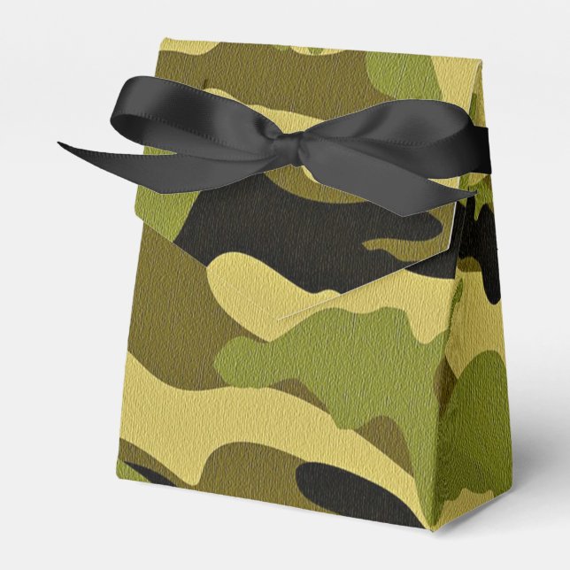 Green camouflage army texture favour box (Front Side)